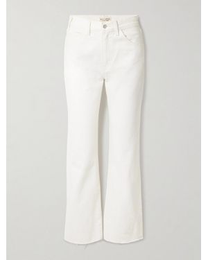 Nili Lotan Calla Frayed High-Rise Straight-Leg Jeans - White