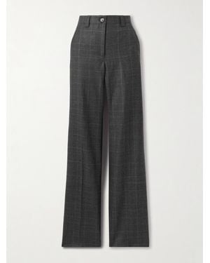 Veronica de Piante Avery Prince Of Wales Checked Wool Straight-Leg Trousers - Grey
