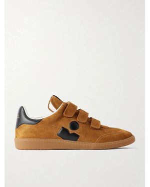 Isabel Marant Beth Leather-Trimmed Suede Sneakers - Brown