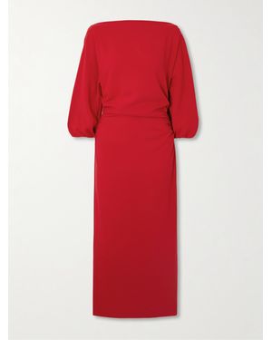 BERNADETTE Ezra Midikleid Aus Crêpe Mit Raffungen - Rot