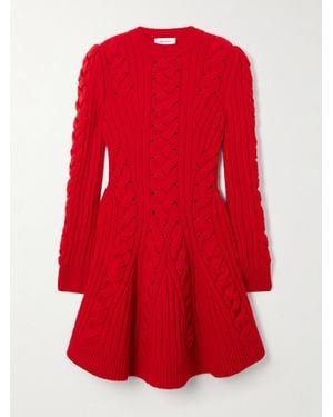 McQueen Minikleid Aus Aus Einer Woll-Kaschmirmischung - Rot