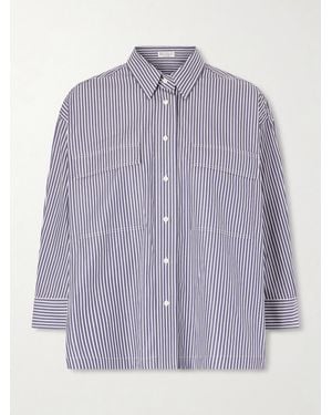 Brunello Cucinelli Striped Cotton-Poplin Shirt - Purple
