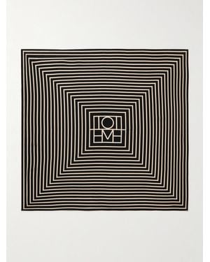 TOTEME Printed Silk Crepe De Chine Scarf - Black