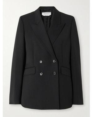 Gabriela Hearst Angela Double-Breasted Wool-Crepe Blazer - Black