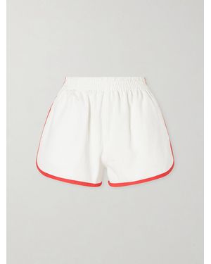 Suzie Kondi Atlas Cotton And Linen-Blend Twill Shorts - White