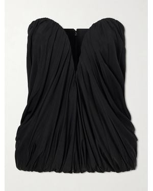 The New Arrivals Ilkyaz Ozel Olivienne Draped Satin Bustier Top - Black