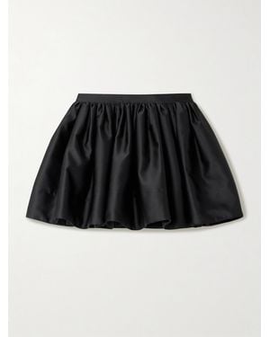 Rabanne Gathered Mikado Mini Skirt - Black