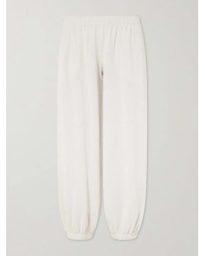 Suzie Kondi Paxos Cotton-Blend Terry Track Pants - White