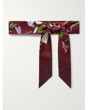 Gucci Flora Printed Silk-Twill Scarf - Rot