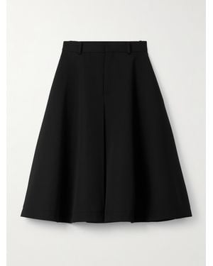 Bottega Veneta Grain De Poudre Wool Midi Skirt - Black