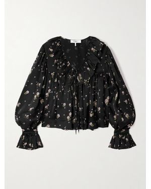 Chloé Printed Silk-Chiffon Blouse - Black