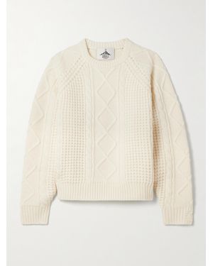 Perfect Moment Crystal Cable-Knit Merino Wool Jumper - Natural