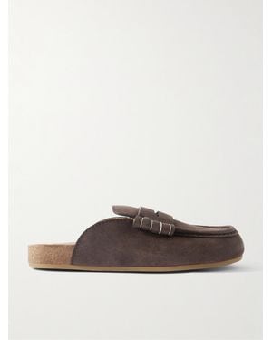 JW Anderson Stitch Leather Mules - Brown