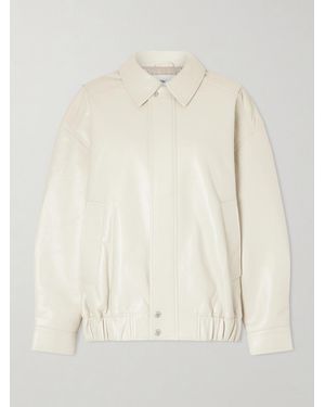 Agolde Aston Recycled Leather-Blend Bomber Jacket - Natural