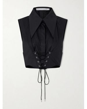 Tolu Coker Cotton-Sateen Corset Top - Black