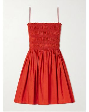 Matteau Shirred Organic Cotton-Poplin Mini Dress