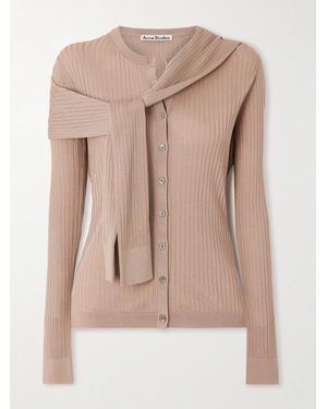 Acne Studios Layered Ribbed-Knit Cardigan - Natural