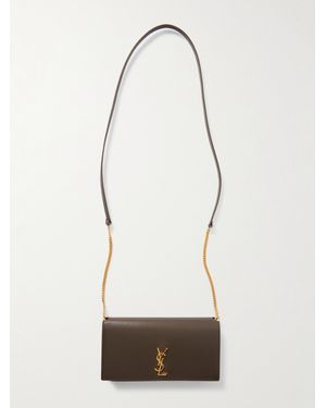 Saint Laurent Cassandre Strap Leather Phone Case - White