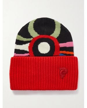 PUCCI Wool-Jacquard Beanie - Red