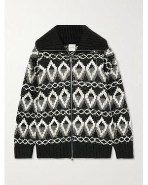 Varley Brooke Fair Isle Jacquard-Knit Jacket - Black