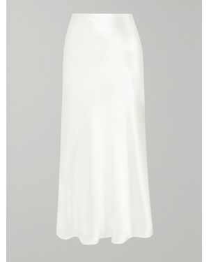 Galvan London Valletta Satin Midi Skirt - White