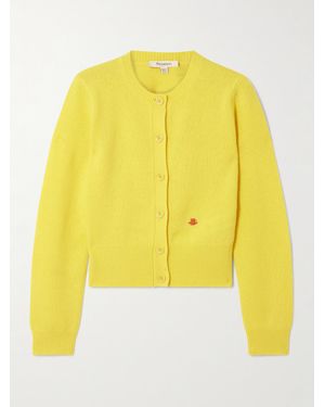 JW Anderson Verkürzter Cardigan Aus Wolle Mit Stickerei - Gelb