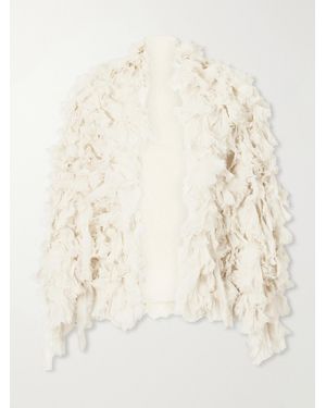 Marmar Halim Layered Cape-Effect Georgette Jacket - Natural