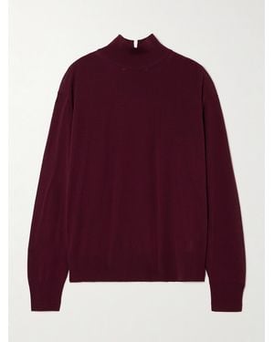 Another Tomorrow Wool Turtleneck Jumper - Red