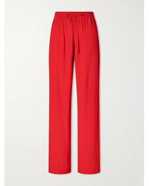 Sharon Wauchob Tuileries Satin-Trimmed Silk-Tulle Straight-Leg Pants - Red