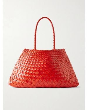 Dragon Diffusion Santa Croce Woven Leather Tote - Red