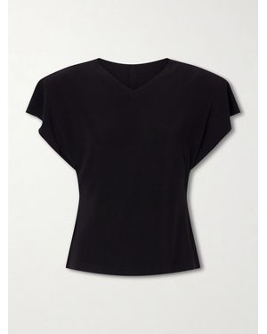 Norma Kamali Stretch-Jersey Blouse - Black