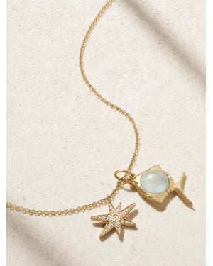 Ole Lynggaard Copenhagen Young Fish Kette Aus 18 Karat Mit Aquamarin Und Diamanten - Natur