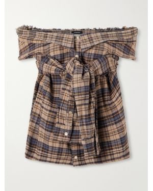 R13 Checked Cotton-Flannel Blouse - Blue