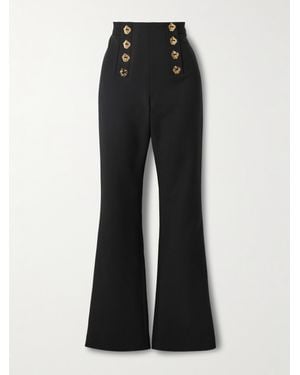 Violante Nessi Matisse Wool-Blend Cady Flared Trousers - Black