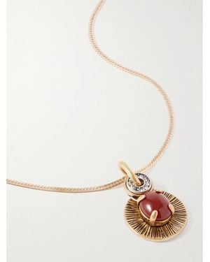 Maison Mayle Soli Bon Vergoldete Kette Mit Karneol Und Kristallen - Weiß