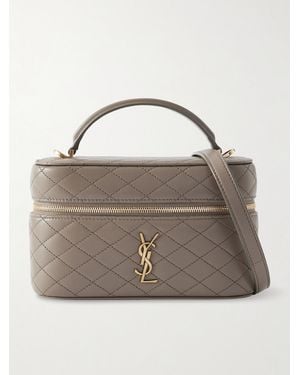 Saint Laurent Gaby Vanity Mini Quilted Leather Shoulder Bag - Marron