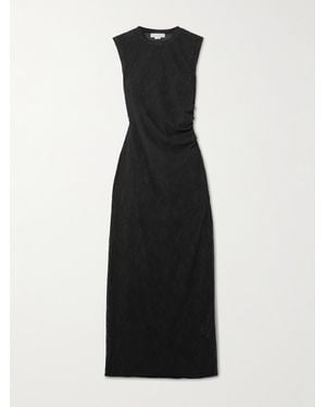 Stella McCartney Midikleid Aus Recycelter Stretch-Spitze Mit Raffung - Schwarz