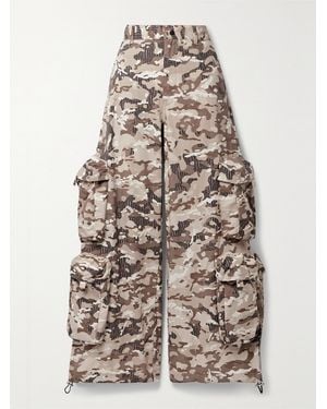 Amiri Camouflage-Print Cotton-Ripstop Wide-Leg Cargo Trousers - Brown