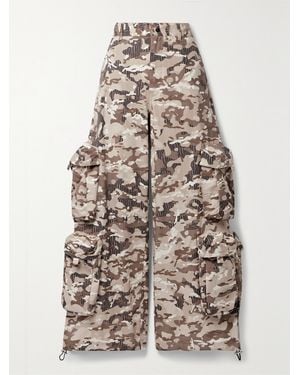 Amiri Camouflage-Print Cotton-Ripstop Wide-Leg Cargo Pants - Brown