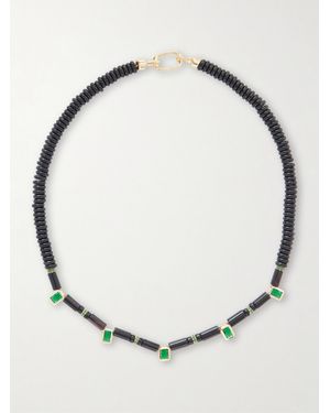 Joolz by Martha Calvo Noir-Tone Crystal Beaded Necklace - Black