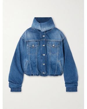 Acne Studios Veste En Jean À Fronces - Bleu
