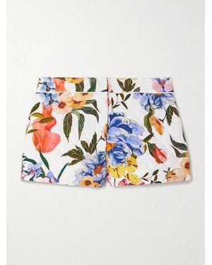 FARM Rio Greek Garden Quilted Floral-Print Lyocell And Cotton-Blend Shorts - Blue