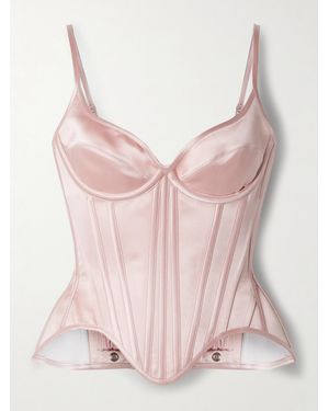 Wiederhoeft Salon Silk-Satin Bustier Top - Pink