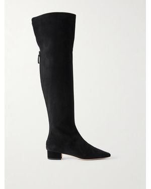 Manolo Blahnik Gore 30 Overknees Aus Veloursleder - Schwarz