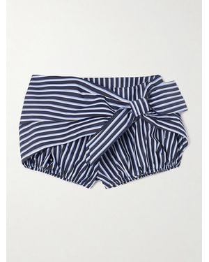Rabanne Striped Cotton-Poplin Shorts - Blue