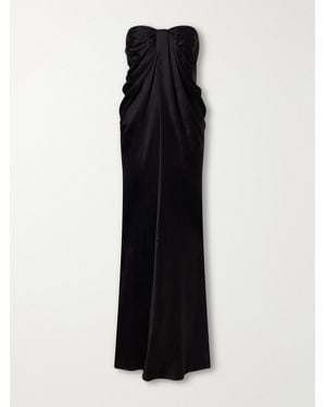 TOVE Zenaida Strapless Draped Satin Gown - Black