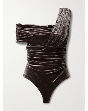Goldsign Body Asymétrique En Velours Stretch À Fronces The Tilson - Noir