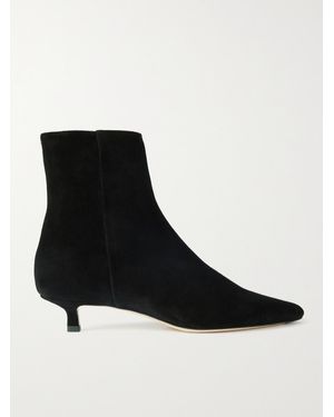 Aeyde Sofie Ankle Boots Aus Veloursleder - Schwarz