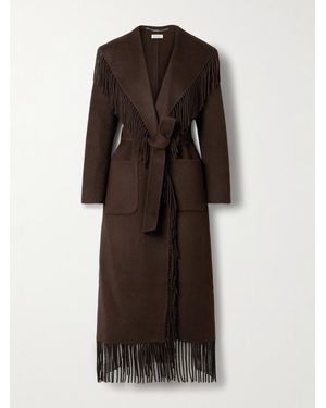 Jonathan Simkhai Carrie Fringed Wool-Blend Felt Coat - Black