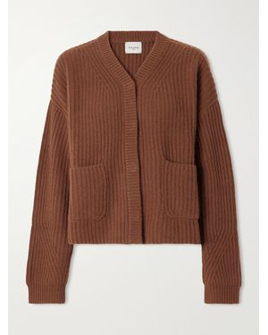 LeKasha Bresil Ribbed Cashmere Cardigan - Brown